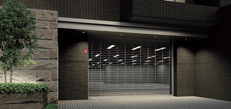 駐車場はシャッターゲート付き